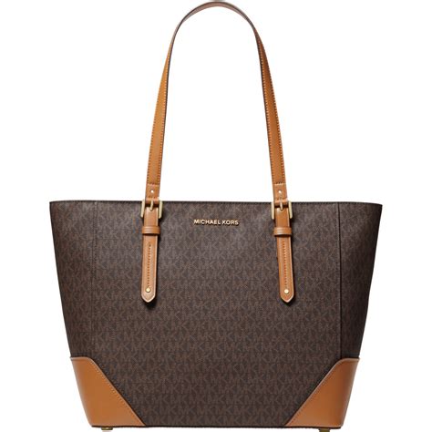 michael kors large leather tote|michael kors neverfull tote.